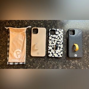 LOOPY Case for iPhone 14 Plus: Neutral, Black Sparkle, & Black/Yellow Daisies